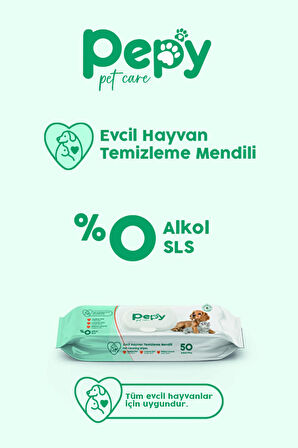 Kedi Ve Köpek Kullanımına Uygun Evcil Hayvan Temizleme Mendili 24 paket 1200 Adet