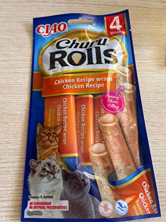 Ciao Churu Rolls Sticks Tavuk Sargılı Kedi Ödül Maması 4 x 10 Gr