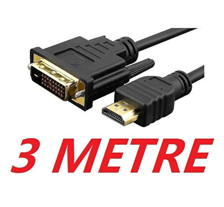  Hdmi To Dvi 24+1 Çevirici Çift Yönlü Monitör Kablosu 3 Metre