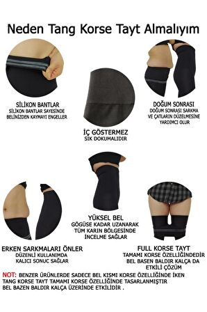 Anında Incelme Siyah Yüksek Bel Korse Tayt Toparlayıcı Korse