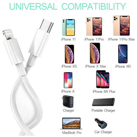  Iphone 11 12 13 14 Pro Uyumlu Type C Hızlı Şarj Aleti Kablosu Usb-C Lightning Kablo