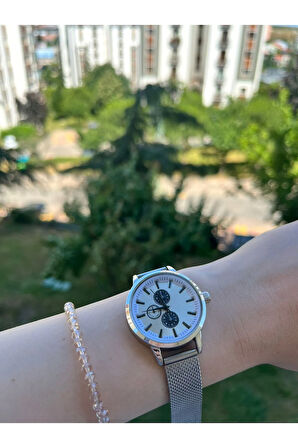 Gümüş Renk Çelik Kordon Kadın Kol Saati