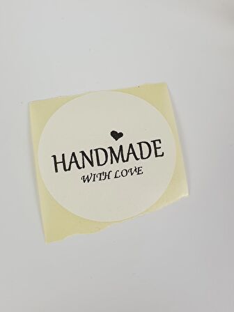 Handmade Yazılı Yuvarlak 50 mm 100 adet Yapışkanlı Etiket