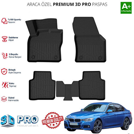 BMW F30 ARACA ÖZEL 3D PASPAS 2012 2013 2014 2015 2016 2017 2018 2019