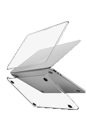 MacBook Air 13.6 Inç Uyumlu Şeffaf Premium Kapak – M2/m3/m4 Çip (A2681, A3113, A3240), Yüksek Kalite, Ince ve Hafif Koruyucu Kılıf, Darbeye Dayanıklı, Şık Tasarım