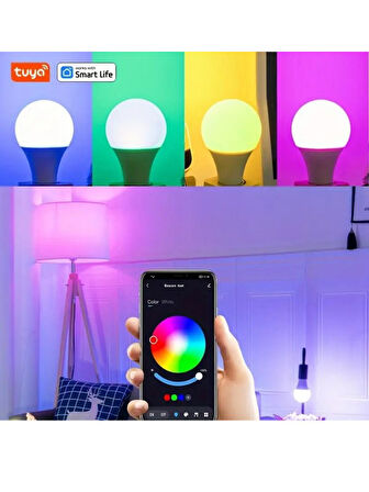  Akıllı RGB LED Ampul WİFİ özelikli özel uygulamalı ev dekoru 9W A+ enerji tasaruflu lamba