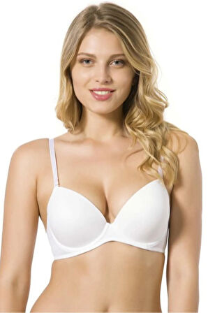 7050 Siyah Micro Kaplı Kulaksız Push Up Balenli Silikonlu Sütyen