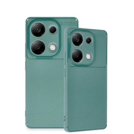 Xiaomi Redmi Note 13 Pro 4G Kılıf Auto Focus Karbon Kapak - Koyu Yeşil