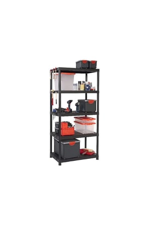 Regalux Krios 5 Katlı Raf 90x60x188 cm Siyah