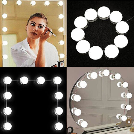 Profesyonel Makyaj Işığı – 10 LED Ampul, USB 
