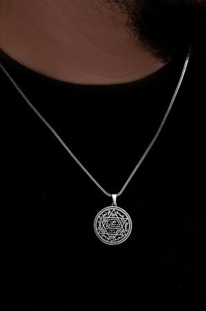 Hz. Süleyman Mührü Erkek Gümüş Kolye