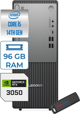 Lenovo Thinkcentre Neo 50T Gen5 Intel Core I5 14400 96GB Ddr5 1tb SSD Freedos Nvidia RTX3050 6gb Masaüstü Bilgisayar 305012UAS1CF00F28 + Zetta Flash Bellek