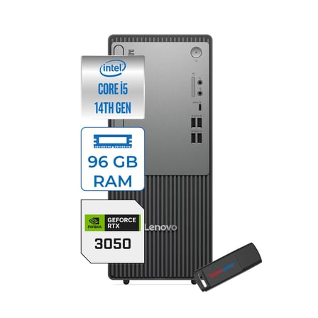 Lenovo Thinkcentre Neo 50T Gen5 Intel Core I5 14400 96GB Ddr5 256GB SSD 21.5 Inç Monitör Freedos Nvidia RTX3050 6gb Masaüstü Bilgisayar 30502112UAS1CF00F26 + Zetta Flash Bellek