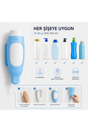 Şampuan ve Sabun Şişeleri için Silikon Hazne - Banyo Şampuan Duş Dispenseri