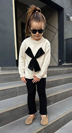 KIZ ÇOCUK FİYONK DETAYLI 2'Lİ TRİKO ALT - ÜST TAKIM LÜKS TAKIM