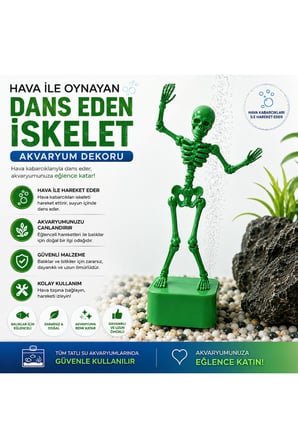 Hava İle Oynayan İskelet Akvaryum Dekoru - Dans Eden İskelet Akvaryum