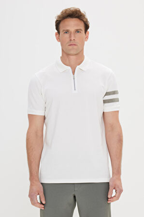 Slim Fit Dar Kesim %100 Pamuk Polo Yaka Tişört