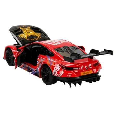 1:32 Sesli ve Işıklı RMZ Hobby Bruce Lee Serisi Die Cast Çek Bırak Model Araba - Kırmızı Bmw M8 Gte