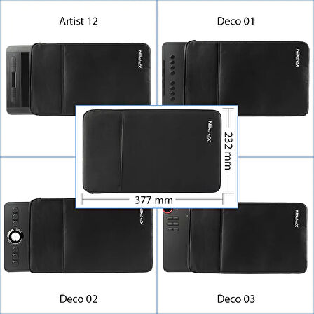 XP-Pen 12 İnçe Kadar Grafik Tabletler İçin Koruyucu Kılıf Çanta Siyah (Deco Serisi ve Artist 12)