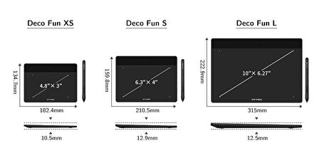 Xp-Pen Deco Fun XS 4.8 inç Grafik Tablet Siyah