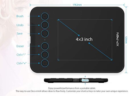 Xp-Pen Deco Mini4 Grafik Tablet