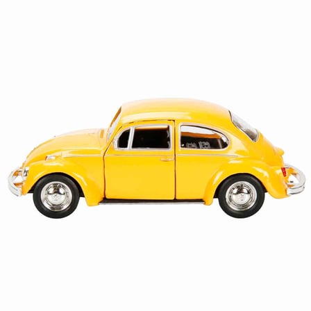 1:32 RMZ City Alman Klasikleri Serisi Die Cast Çek Bırak Model Araba - Turuncu Volkswagen Beetle Sarı