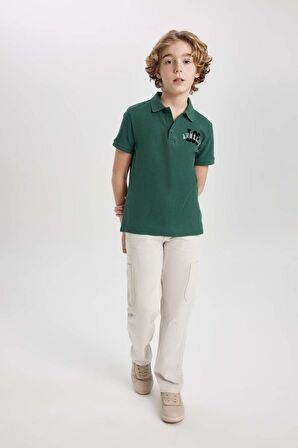DeFacto Erkek Çocuk Waffle Kısa Kollu Polo Tişört C1594A824SMGN259