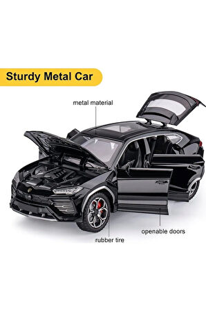 Lamborghini Urus Araba 1:24 Diecast Metal Model Araba Koleksiyon Araba Sesli Işıklı Lambo