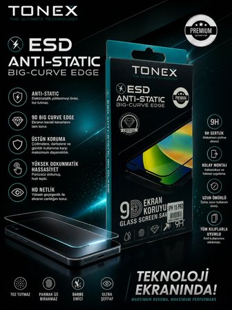TONEX İPHONE 12 PRO MAX ANTİSTATİC KIRILMAZ CAM KALİTE