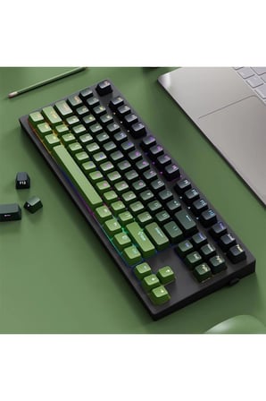 Matcha Tuş Takımı, Gradyan Keycaps, Arkadan Aydınlatmalı 134 Tuşlu Mekanik Klavye Uyumlu, PBT.