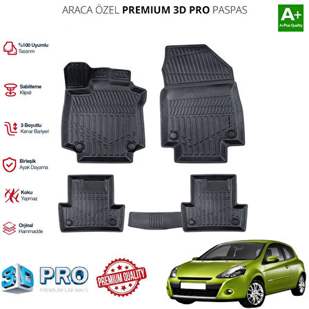 CLİO ARACA ÖZEL 3D PASPAS 2005 2006 2007 2008 2009 2010 2011 2012