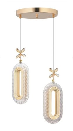 2 Lİ DEFNE ROSE GOLD 3 RENK MODLU KRİSTAL TAŞLI LEDLİ SARKIT AVİZE