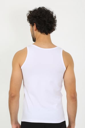 moda çizgi Erkek Penye Beyaz Atlet  6566