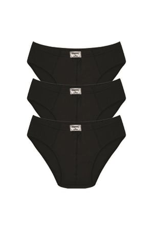 Moda Çizgi Erkek Pamuk 3lü Siyah Slip 40129