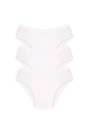 Moda Çizgi Erkek Pamuk 3lü Beyaz Slip 40129