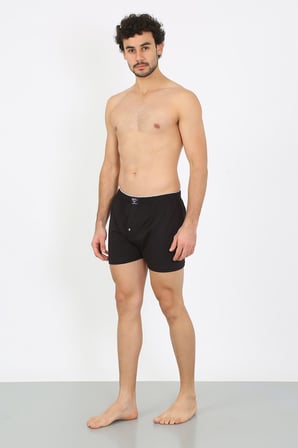 Moda Çizgi Erkek Penye Boxer Siyah 40091