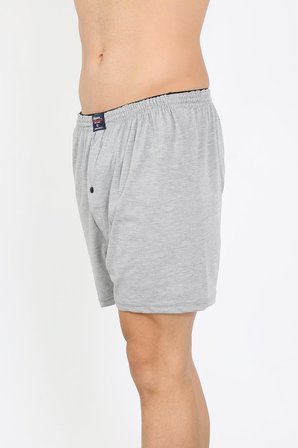 Moda Çizgi Erkek Penye Boxer Gri 40091