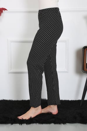 Moda Çizgi Kadın Pamuklu Tek Alt Pijama 27521 SİYAH