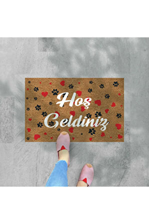 Modern Dijital Paspas - Hoşgeldiniz Karşılama Paspas - Kapı Önü Dekoratif Paspas