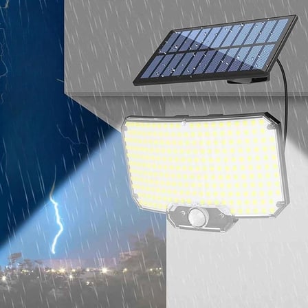 TechTic Güneş Enerjili Solar Lamba 234LED Hareket Sensörlü Kumandalı Su Geçirmez Duvar Lambası