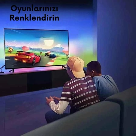Monozone Ambiligt RGB TV Arkası Şerit Aydınlatmalı Uygulama Kumanda Kontrolü  Sese Duyarlı(5metre)