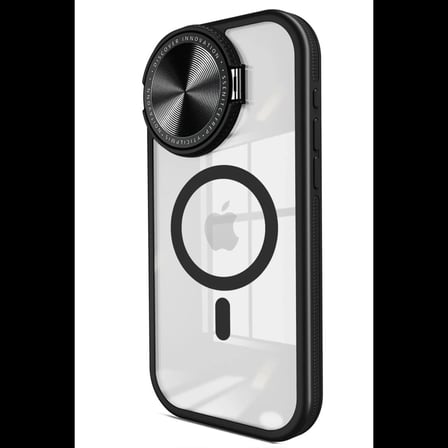 Apple iPhone 15 Pro Kılıf Teleskop Lens Magsafe Silikon Kapak - Siyah