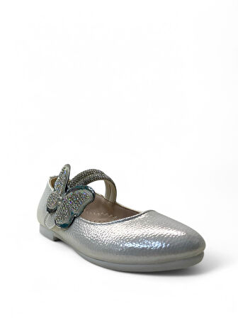 258 Kız Çocuk Okul Öncesi Kelebekli Taşlı Babet