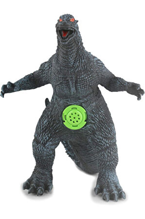 Godzilla Dinozor Aksiyon Figürü Yumuşak Dokunuşlu Vinil Plastik Çocuk (SESLİ MAVİ) 14,9cmx20,1cm