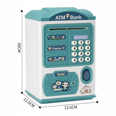 Dijital Şifreli Kasa Kumbara Mini Atm Parmak İzi Görünüm