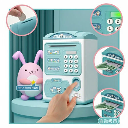 Dijital Şifreli Kasa Kumbara Mini Atm Parmak İzi Görünüm