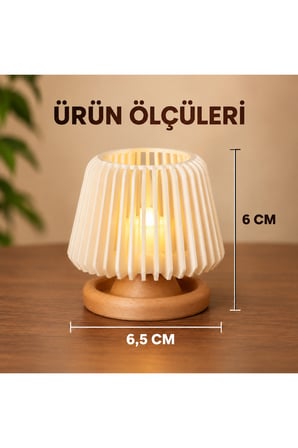 4’lü Dekoratif LED Tealight Mumluk Seti - Masaüstü Aydınlatma - Pilli Mumlar Dahil