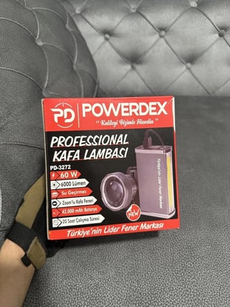 powerdex pd-3272 60w-6000 lümen 42.000 mah powerbank&kafa feneri&zoomlu ışıldak