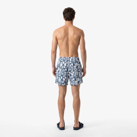 Nautica Erkek Mavi Regular Fit Desenli Deniz Şortu