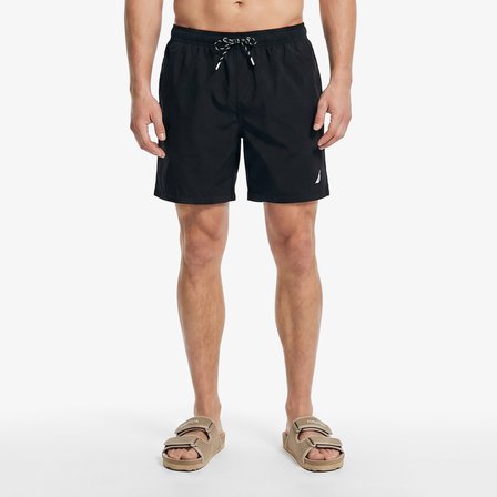 Nautica Erkek Siyah Regular Fit Desenli Deniz Şortu